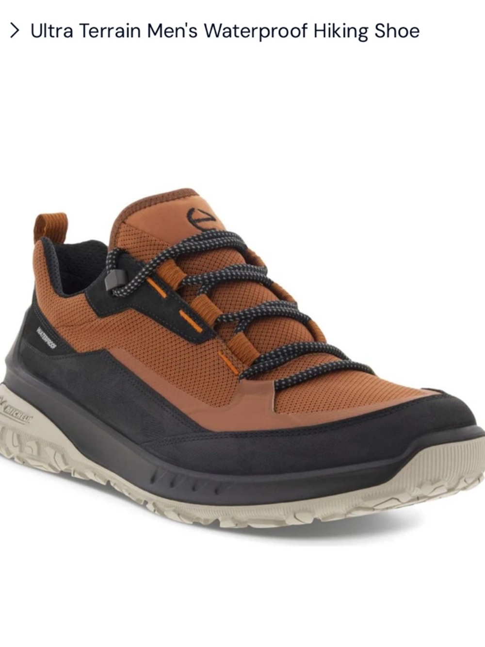 Ecco Ultra Terrain Men's Waterproof Hiking Shoe - rust Brown - size 45 (11-11.5)